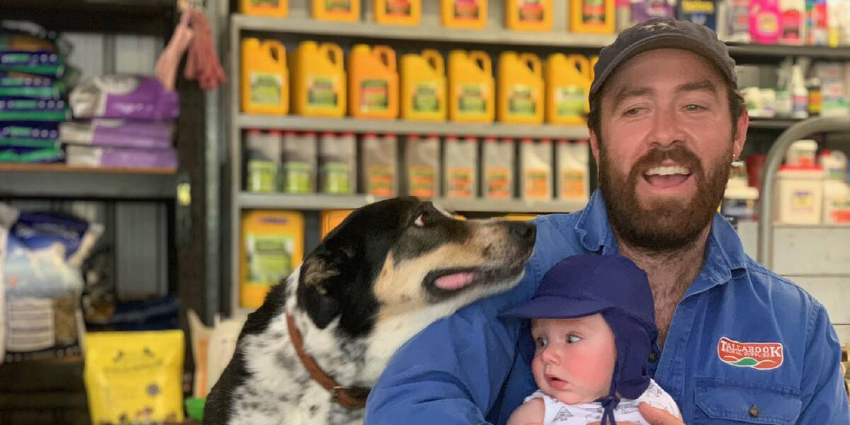HOME DELIVERY: James Anderson, with son Noah and Drover, says there's been a jump in on-farm deliveries.