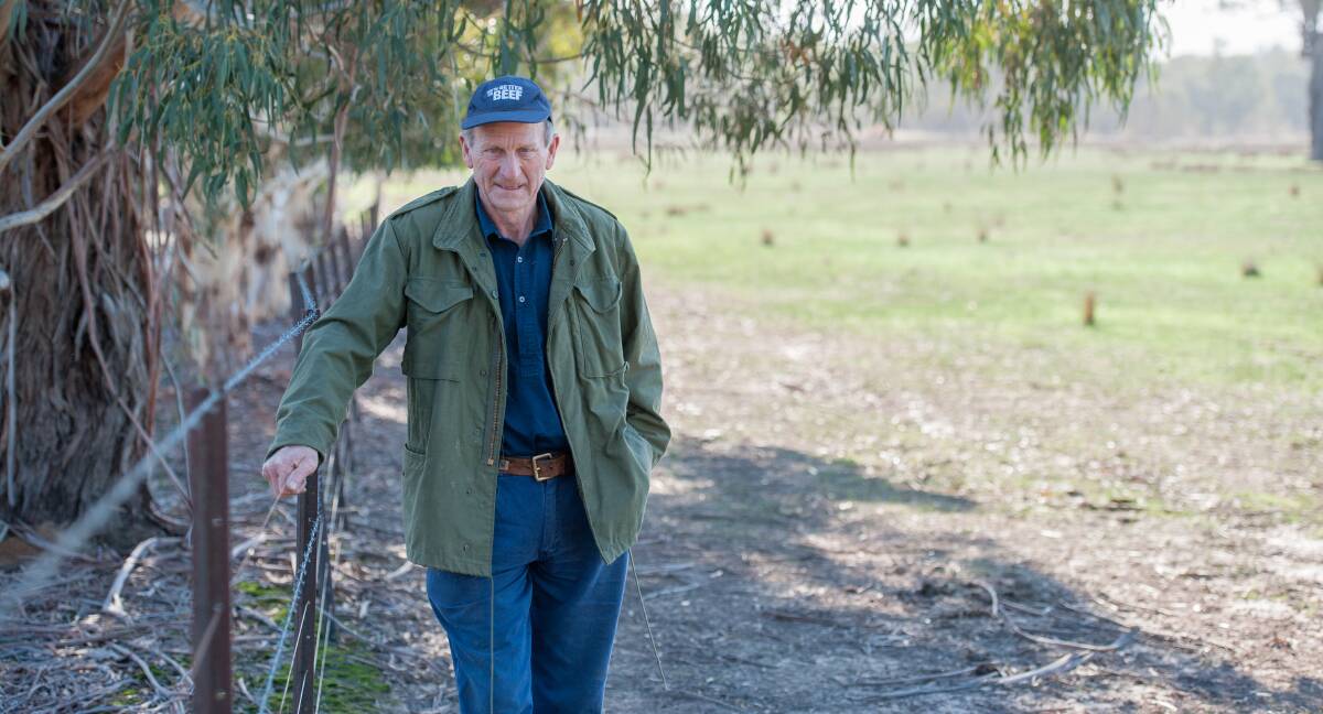 Dry year: Wunghnu farmer Stuart Hipwell said the area missed most of the weekend’s storms measuring just 7mm which was “no value”. Photo by Laura Ferguson.