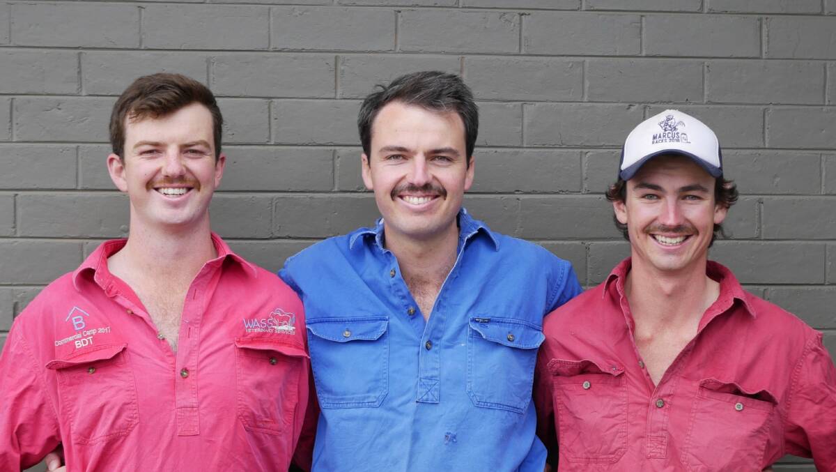 BROTHERS IN ARMS: Jock Lawrence (centre), and brothers Todd and Max, Avenal, hope to raise awareness of men's health issues as well as $2000 for Movember.