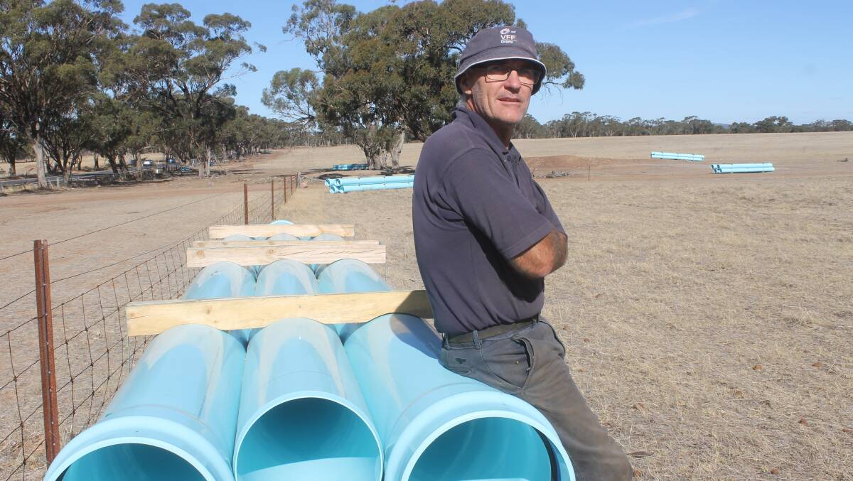 WATER SECURITY: Graham Nesbit, Glenalbyn, says the South West Loddon pipeline system would bring some degree of certainty to their mainly wool growing and sheep breeding operation. Photo: Murray Arnel.