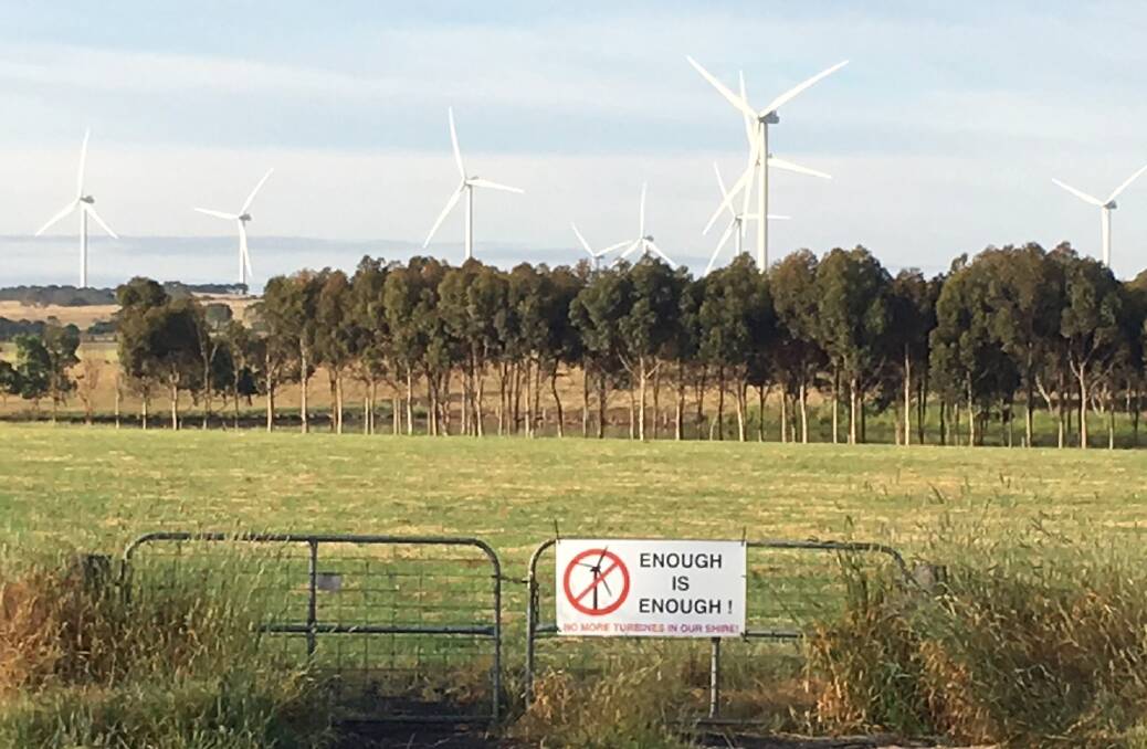 Signed off: The cumulative effect of multiple wind farms near Mortlake is detrimental to the community and the environment, according to David Allen, Boorook, Mortlake.