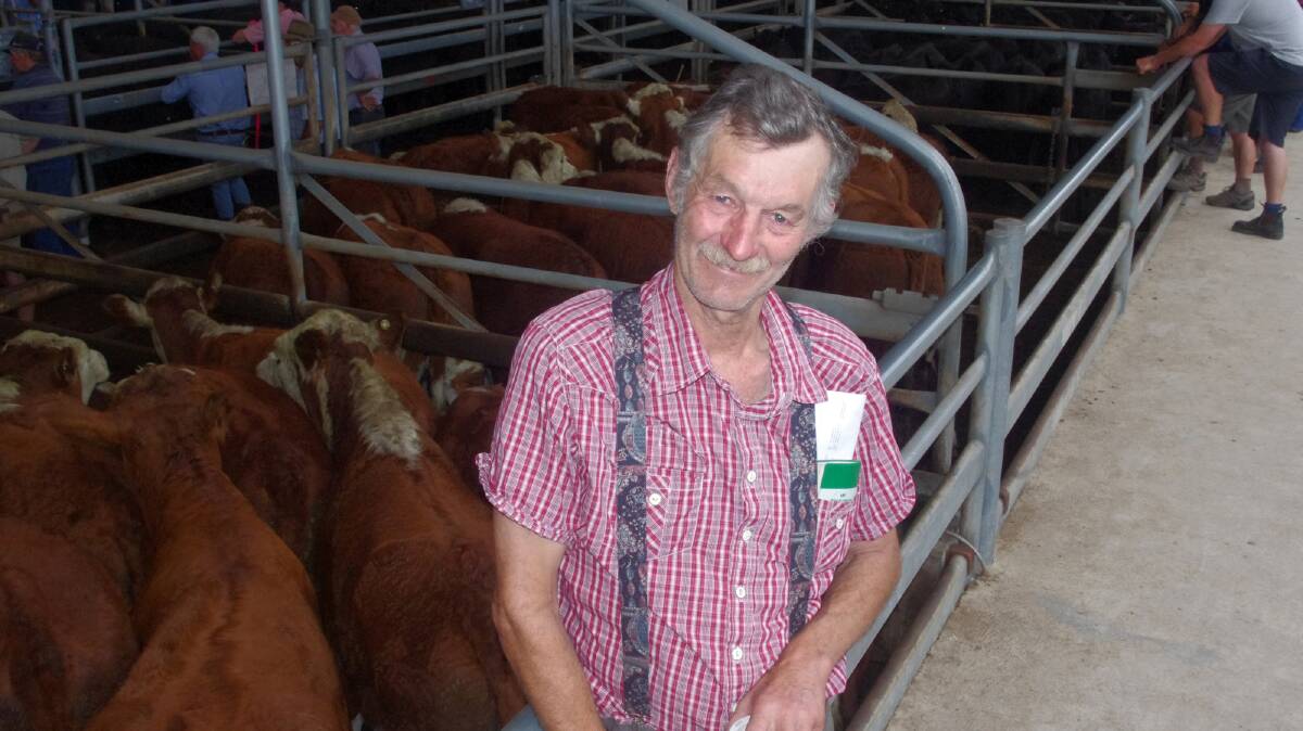 Tambo Crossing grazier, David Smith, sold two pens of 16-17mo Hereford steers and heifers at Bairnsdale store cattle sale on Friday. Steers, 380kg, sold to $1200 and heifers $870.