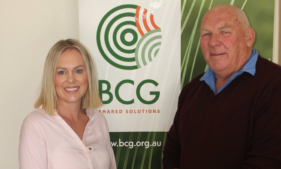 New Birchip Cropping Group chief executive Fiona Best and the group's chairman John Ferrier.