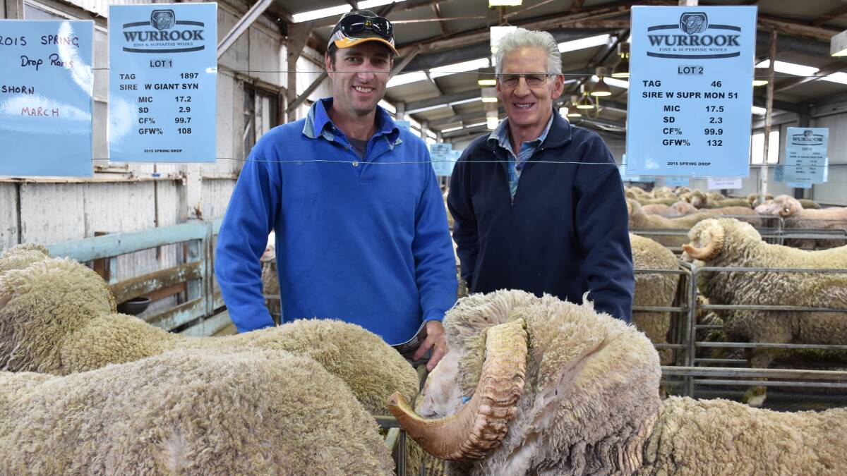 The Australian wool market has seen its first decline in three weeks, decreasing by 10 cents per kilogram, to close at 1836c/kg for the week. Pictured are Napoleons woolgrowers Shayne and Terry Bedggood.
