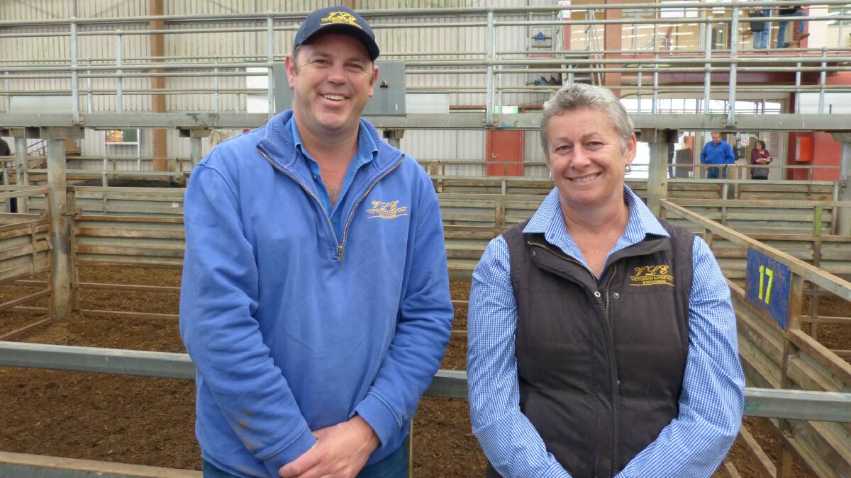 Victorian Livestock Exchange managing director Wayne Osborne and chief operating officer Kim McMahon at the Pakenham saleyards.