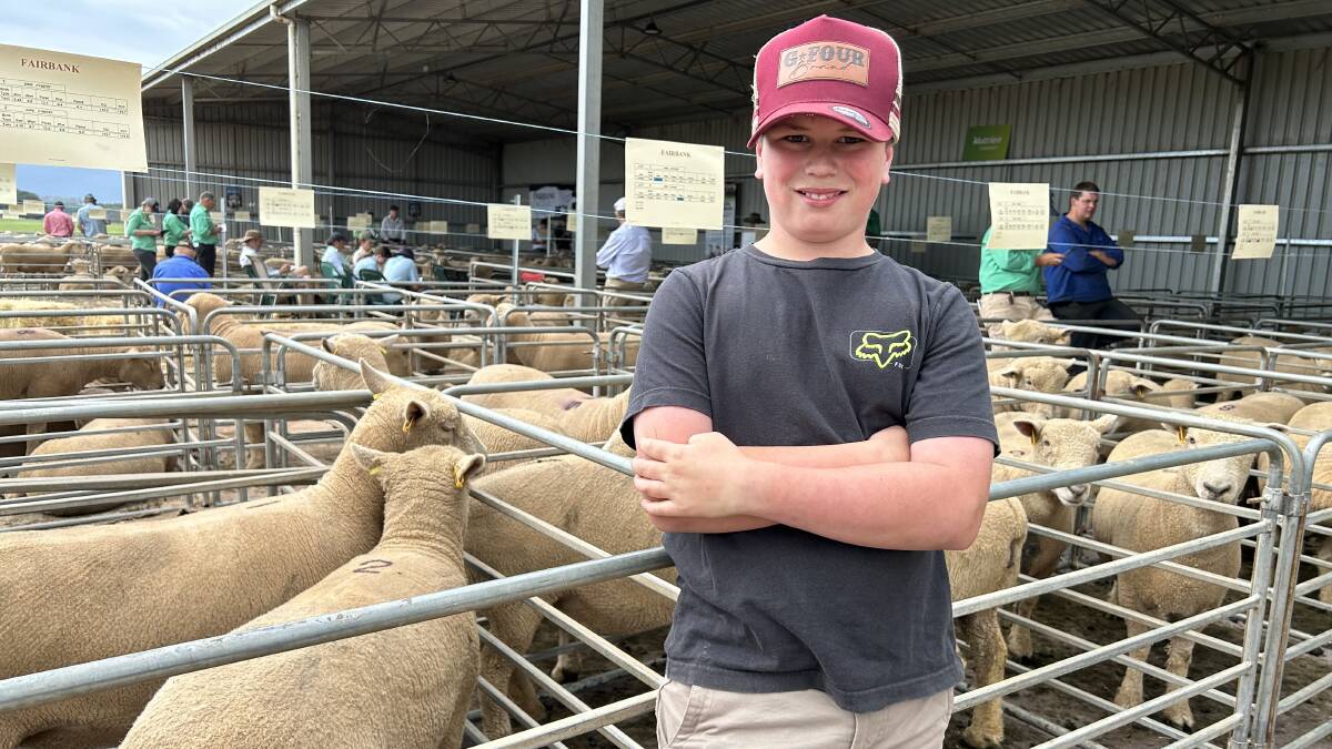 Angus Summers, Chasm Park Southdowns, Somerset, Tas, bought his first-ever ram at the sale.