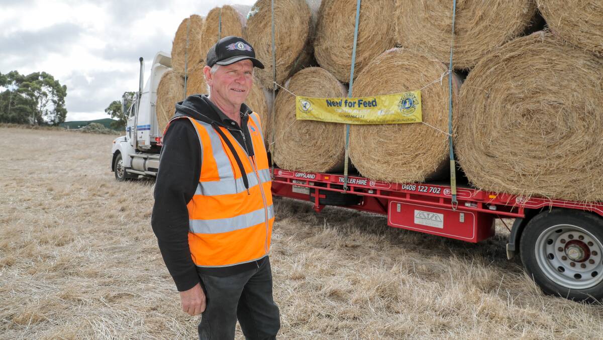 Need for Feed organiser Graham Cockerell has been delivering hay to drought-affected farmers. Photo by Rob Gunstone.