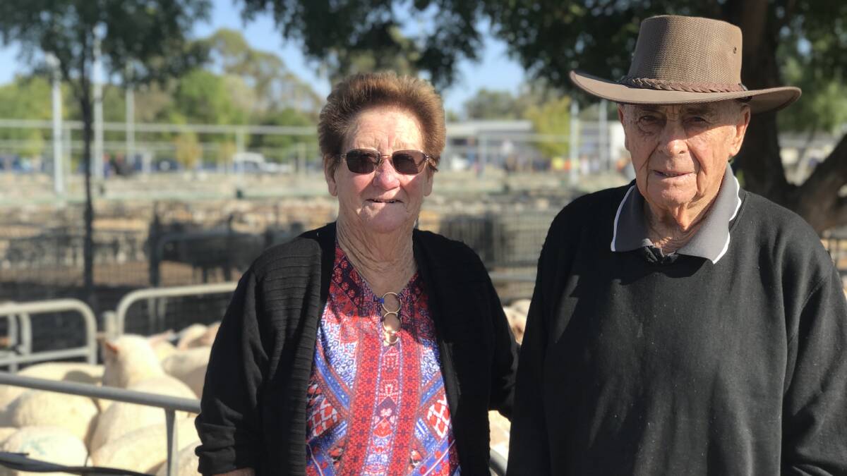AT THE MARKET: Elaine and Jack Lockett, Underbool, at Ouyen's recent fornightly sheep market.