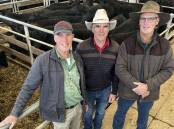 BROTHERS: David Sinclair, Pelican Waters, Qld, Peter Sinclair, Naracoorte, SA, and Greg Sinclair, Robe, SA, attended the sale named in their father’s honour, Gordon Sinclair, who died in August 2019, aged 94, and devoted his life to the Wangaratta district as a stock agent.