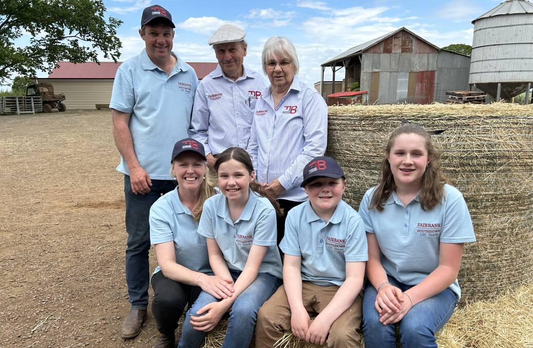 Three generations of the Badcock family, Chris, Frank, Cynthia, Megan, Charlotte, James and Hannah, at Fairbank's recent on-property auction.