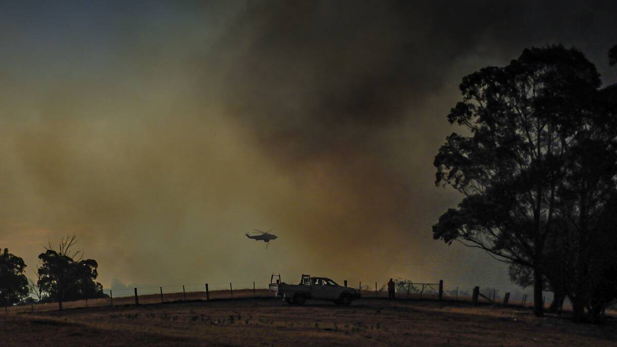 A recent scene at Mossiface, when the fire jumped the highway into Dirty Hollow. Photo by Chris Brereton.