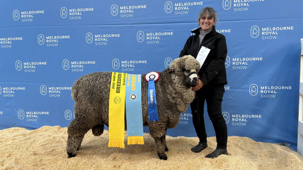 Werowna Park stud principal Anne Barnes, Yass, NSW, with her supreme Black and Coloured exhibit.