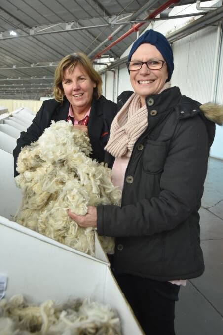 Elders district wool manager Steph Brooker-Jones, Lucindale, SA, and Heather Foster, Naracoorte, SA.