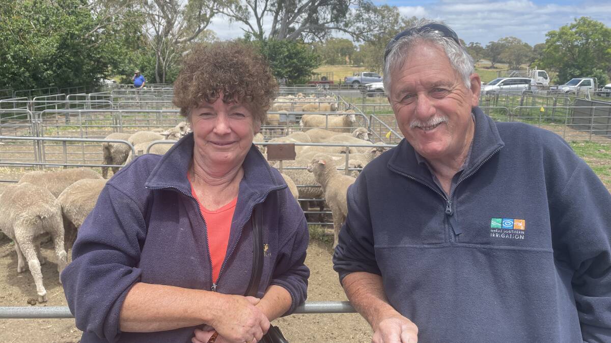 Annette Cushion and Greg Dew, Birdwood, SA, were watching what prices were doing at Mount Pleasant, SA, last week.