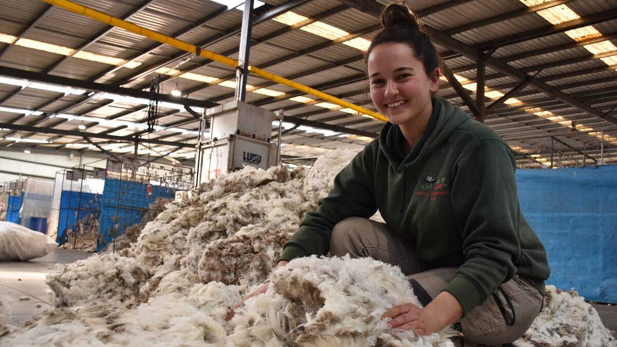 Lucy Cooper, Kempton, Tasmania, didn't come from a farming background, but is now a wool trainee at Roberts.