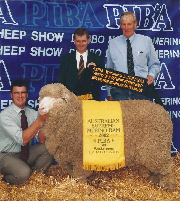 SUPREME: Sir Winston in 2002 when he won Australian supreme Merino ram at the Dubbo, NSW, sheep show.