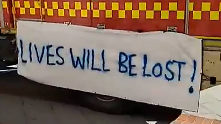 One of the signs on a truck at St Arnaud. Picture supplied
