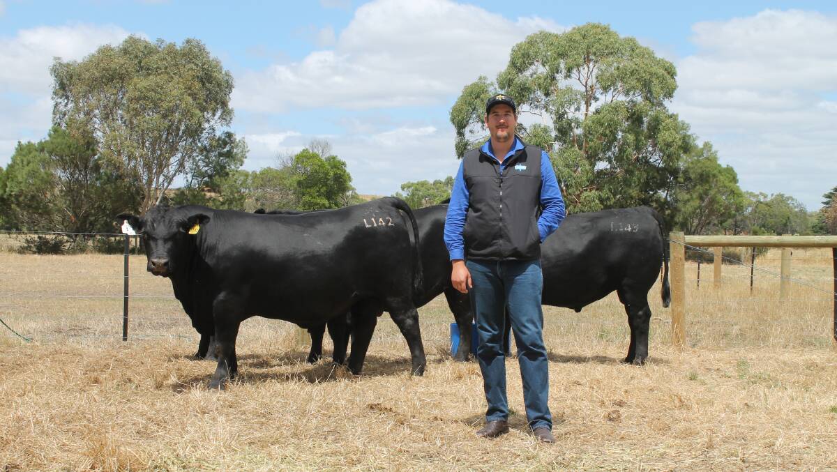 Stoney Point Angus stud manager Peter Colliver at Stock & Land Beef Week last year. The stud offered 30 bulls for sale in Hamilton last week.