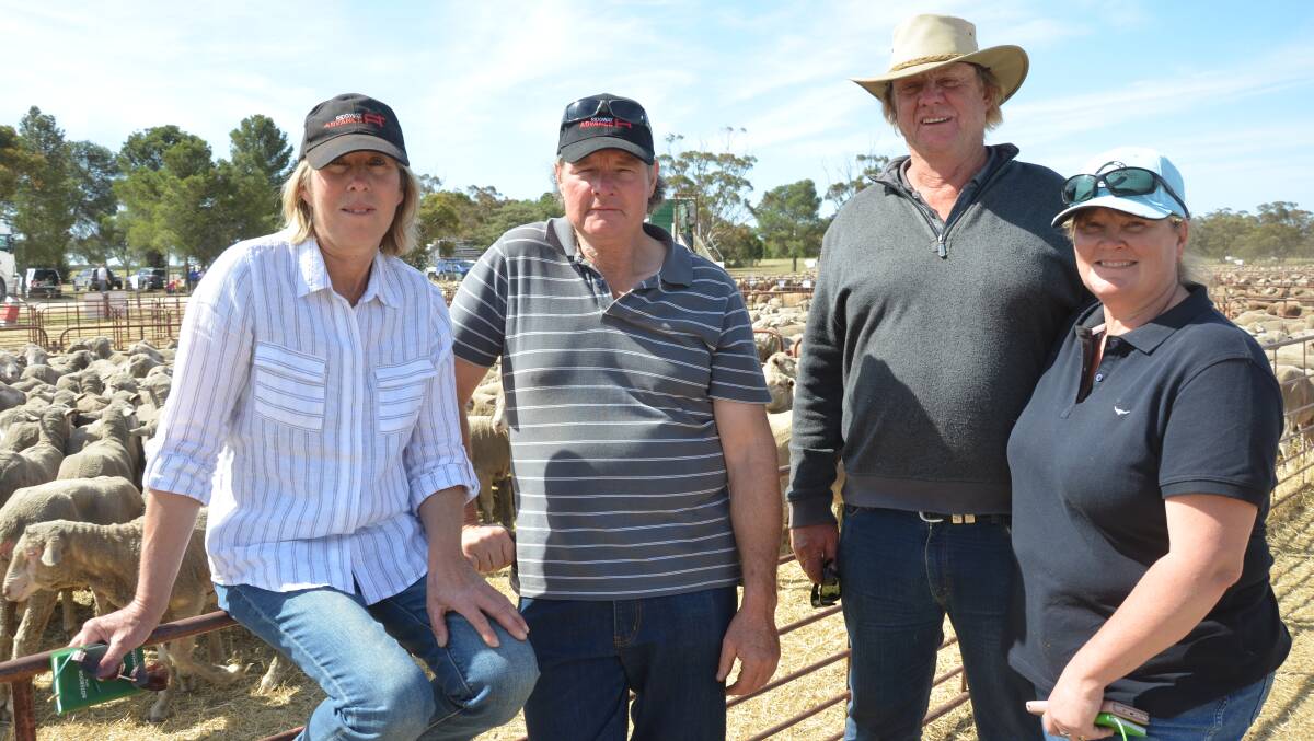 FAMILY VENDORS: Dianne, David, Glen and Tracy Farr, Pyap West, SA, sold April/May 2020-drop ewes at Lameroo, SA, last week.