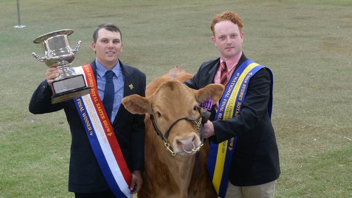 ALPA National Young Auctioneers Competition winner Anthony O'Dwyer, GDL Dalby, Qld, and runner-up Joe Allen, Elders Euroa. Photo by Rachel Webb. 