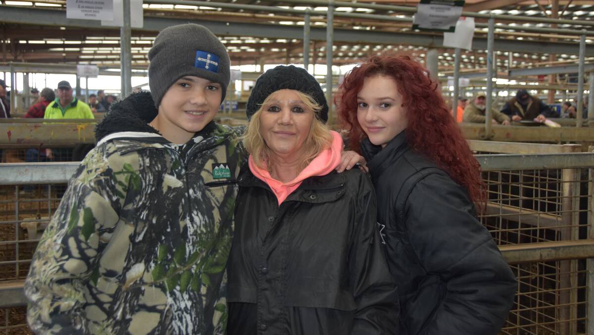 FAMILY DAY OUT: Shak and Gabrielle Brown were with their grandmother, Lesley, Nyora, who hopes to offer cows and calves and steers at the next Pakenham sale.