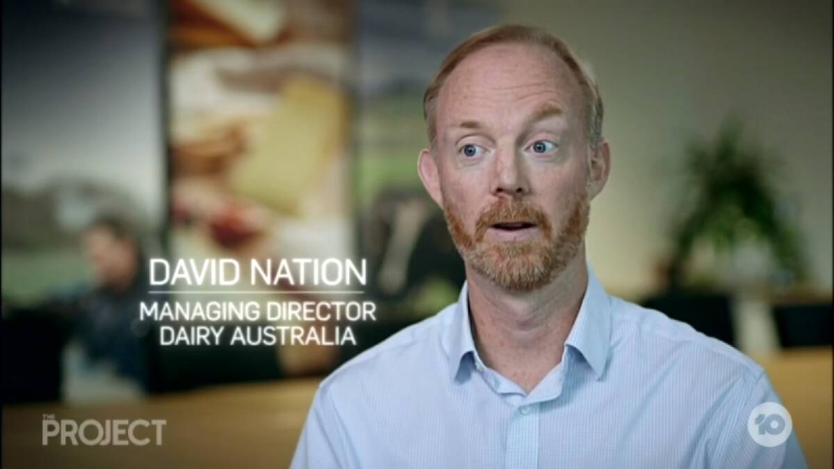 THE PROJECT: Dairy Australia managing director Dr David Nation speaks to Channel 10 television's The Project. Photo courtesy of The Project.