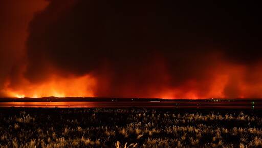 FIRE STORM: The view from Paynesville. Photo by Laura Ferguson.