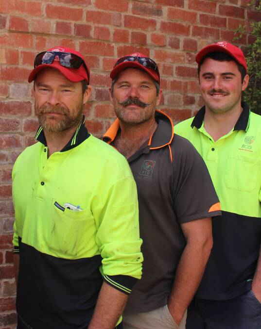 AWARENESS: This year's Birchip Cropping Group Movember team included staff members David Whitehand, Chris Cook and Jake Gleeson.