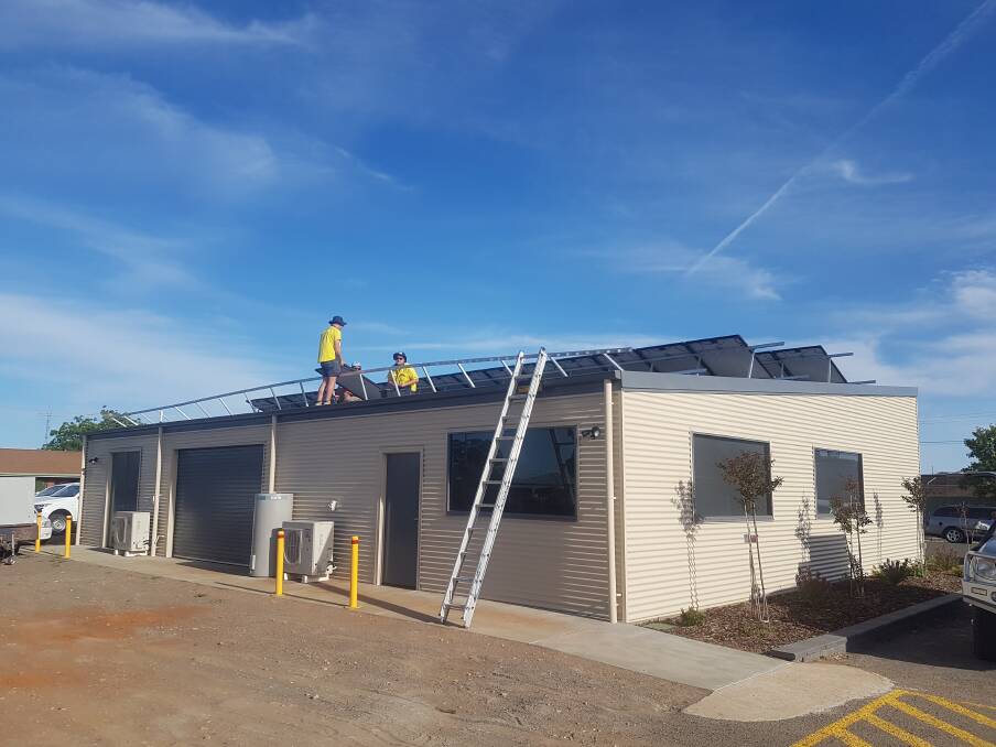 LIVE RESEARCH: To investigate the use of microgrids in the Wimmera and Mallee, solar panels are currently being installed on the BCG offices in Birchip.