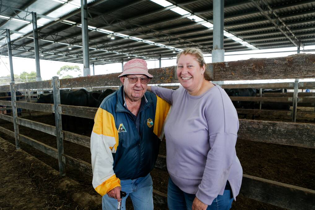 Retired farmer Phil Hawker, with daughter Chelsea Carter, says the closure of the Caramut Road facility had shocked people. Picture by Anthony Brady 