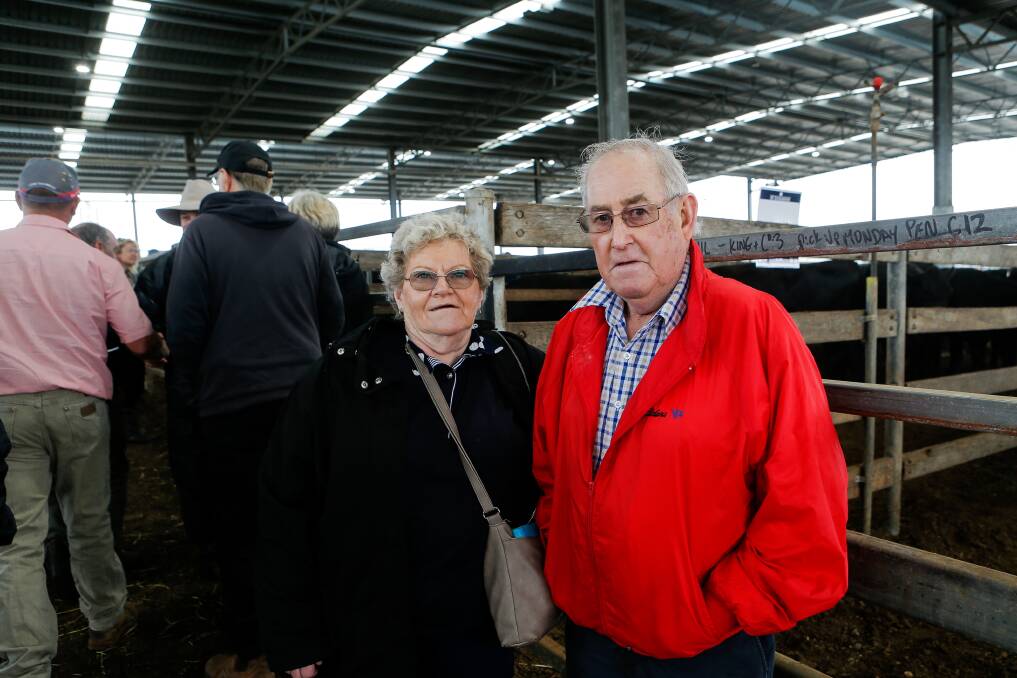Cavendish's Pam and George Coates are disappointed the saleyards have effectively now closed in Warrnambool. Picture by Anthony Brady