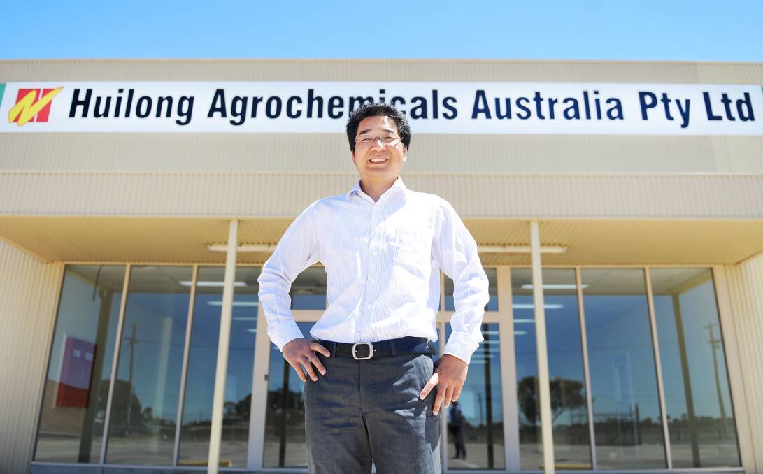 New home: Haobing Li, managing director at Huilong Agrochemicals Australia, outside the Chinese company's new national office in Horsham. Picture: AYESHA SEDGMAN