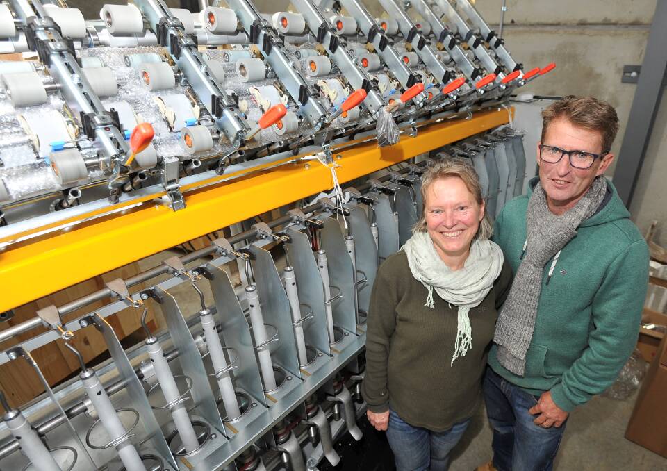 EXPAND: Nick and Isabel Renters are excited to finish unpacking their new wool processing machinery from Italy. Photo by Lachlan Bence.