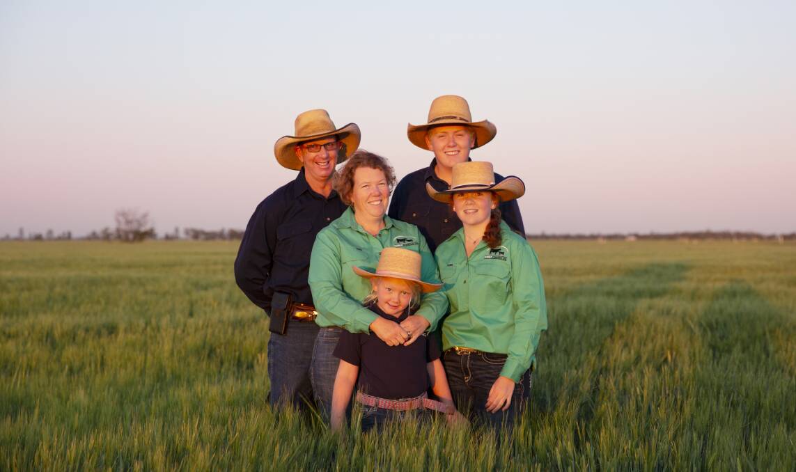 Warren and Meg Salter with their family in Dalby, Queensland. Picture: Supplied