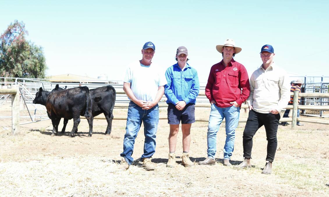 ELITE FEMALE: Graham Nowell and his sons Ryan, Daniel and Luke, with the pick of the ET heifers.