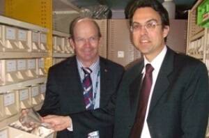SARDI’s Director Science Partnerships Professor Simon Maddocks in the SARDI Genetic Resources Centre with the Secretary of the International Treaty on Plant Genetic Resources for Food and Agriculture, Dr Shakeel Bhatti.