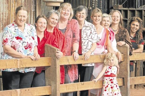 At the launch of Women of the Land - Jan Raleigh, Lynette Rideout, Susie Chisholm, author Liz Harfull, Mary Naisbitt, Catherine Bird and her daughter Scarlett, Cecily Cornish, Nan Bray and Keelen Mailman. Photo: ROSEY BOEHM
