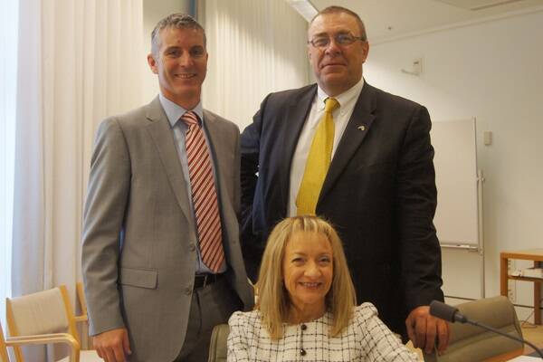 WA Liberal MP Nola Marino (front) with National Farmers Federation CEO Matt Linnegar and NFF president Jock Laurie.