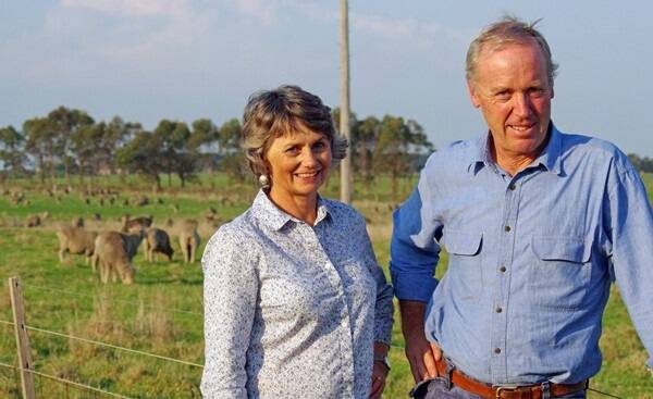 Rick and Jenny Robertson on their East Gippsland property.