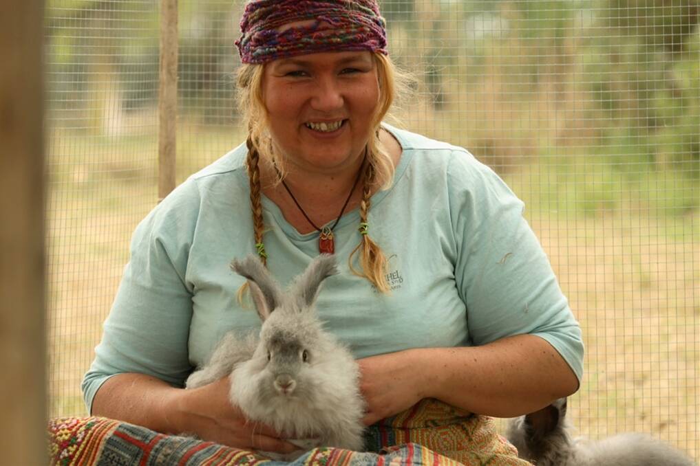 Charly McCafferty, Gilderoy, with a silver baby Angora rabbit. Photo: Marcel Aucar.