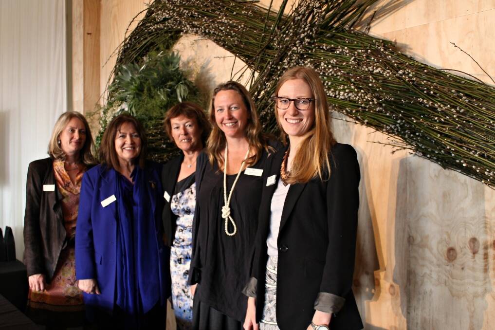 Panellists at the Women in Agriculture lunch included Phillippa Grogan, Phillippa's Bakery, fashion designer Liz Davenport, rural reporter Sue Neales, free pig farmer Tammi Jonas and Dairy Australia's Amy Fay.