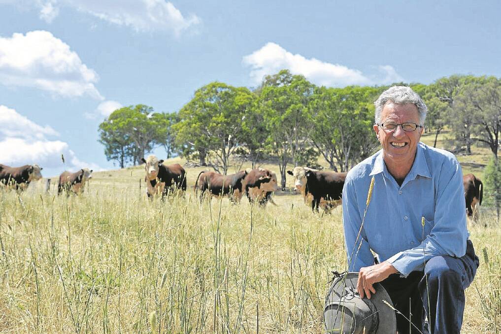 Ross Smith, of the Glenellerslie Hereford stud, pictured on his Adelong, NSW, farm.