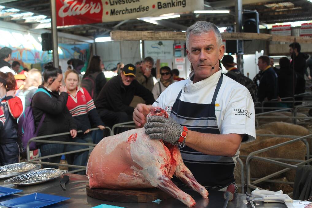 MLA butcher Doug Piper demonstrated how to make the most of lamb, at the recent Campbell Town show