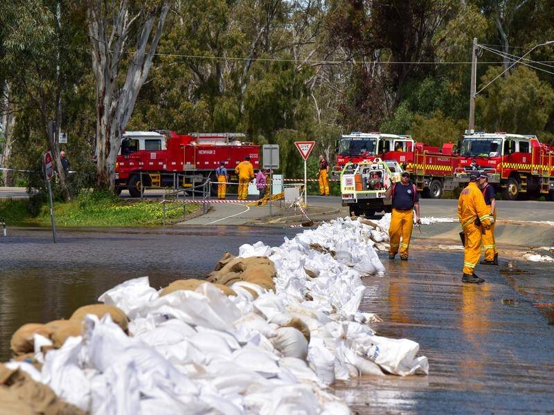Evacuation warnings are in place in the northern Victorian towns of Echuca, Barmah and Lower Moira. (Brendan McCarthy/AAP PHOTOS)