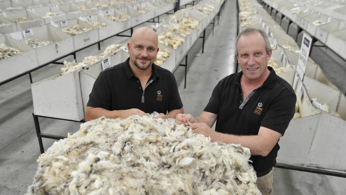 WOOL MARKET: Australian Merino Export directors James Thomson and Chris Kelly.