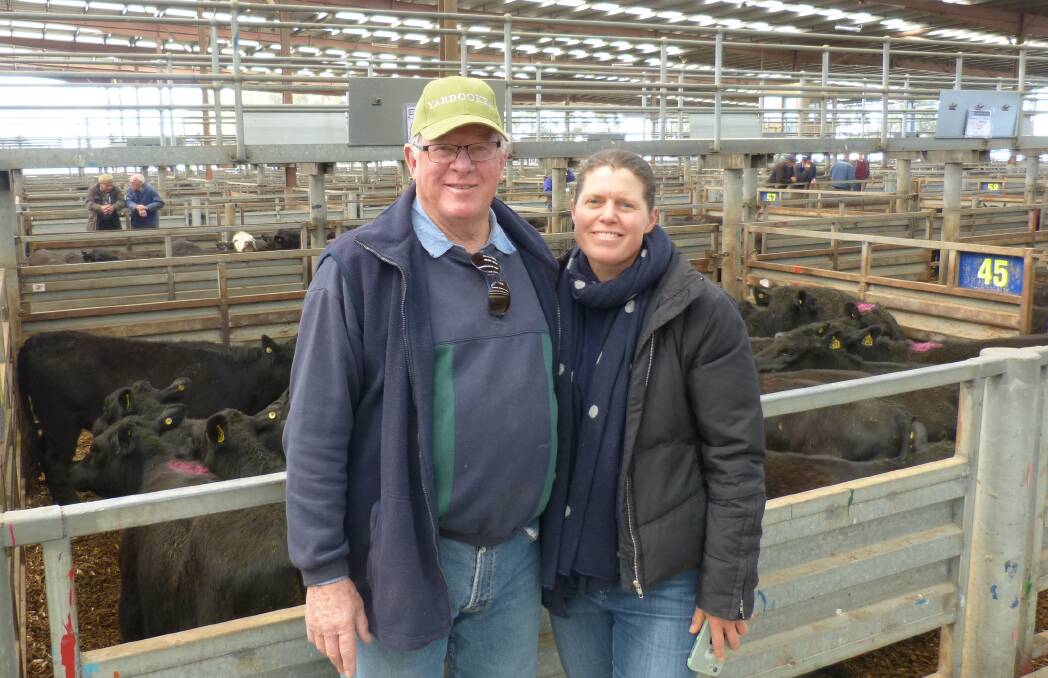 Meridie Jackson, Glenburn, was one of many producers from north and north east of Melbourne to sell cattle at Pakenham. Dad Wayne Jackson was there for support.