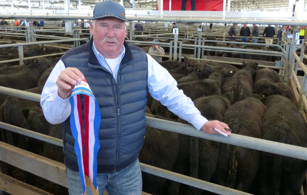 TOP PEN: Each year, Wangaratta agents select a pen of steers and heifers, for a best presented award. In 2018, Rowdy Purcell, Myrtleford, was successful.