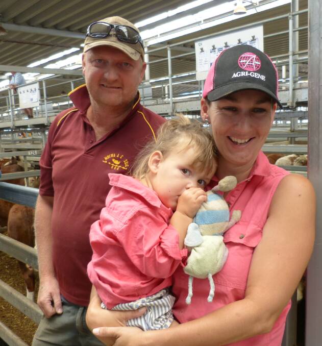 Potential Hereford buyers Robert and Carly McVean travelled from Corryong to buy their preferred breed, but went home empty handed, as competition was strong for their selected Mawarra blood steers.