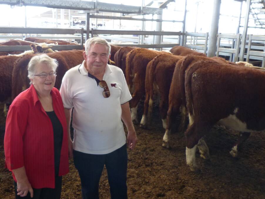 It was the end of an era for Bill and Judy Wells, Boho South, when they sold the last of their breeding herd at Wodonga. The cows and calves sold to $1880.