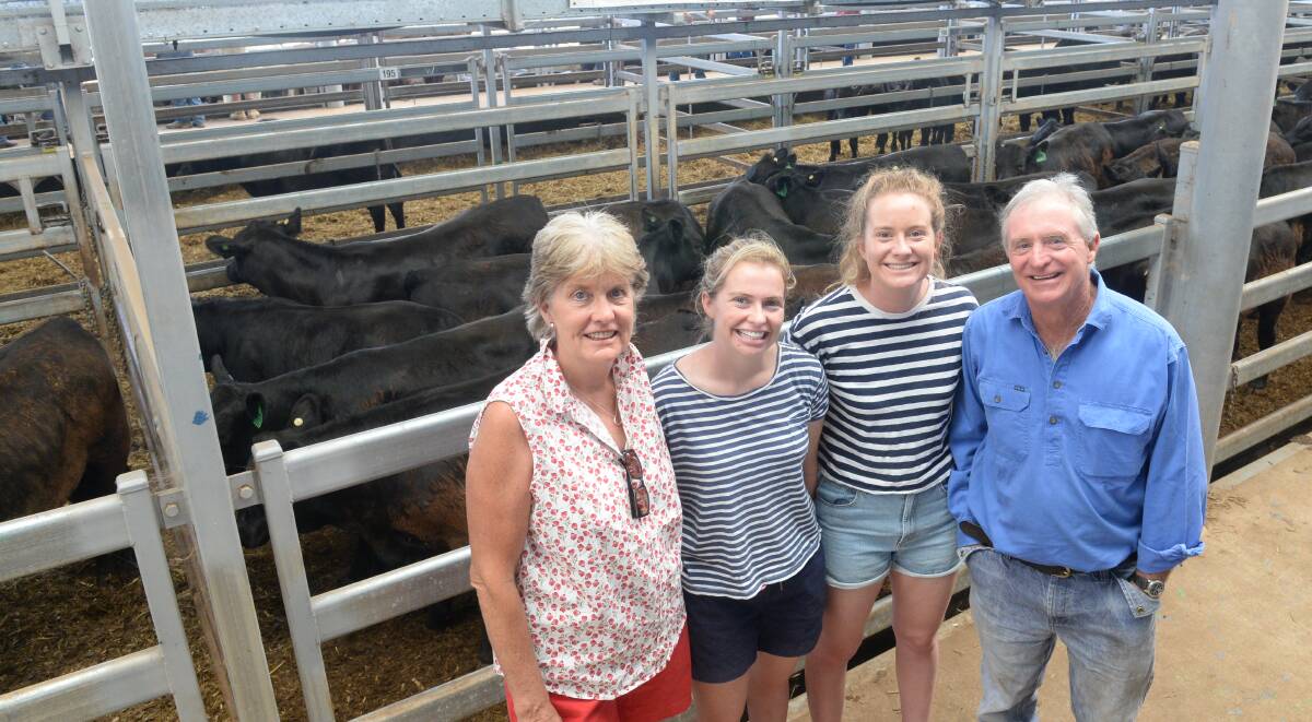 Winners of Rural Bank's Best Presented pen of steers were John and Sarah Adams with daughters Massie and Jessie at Barnawartha.